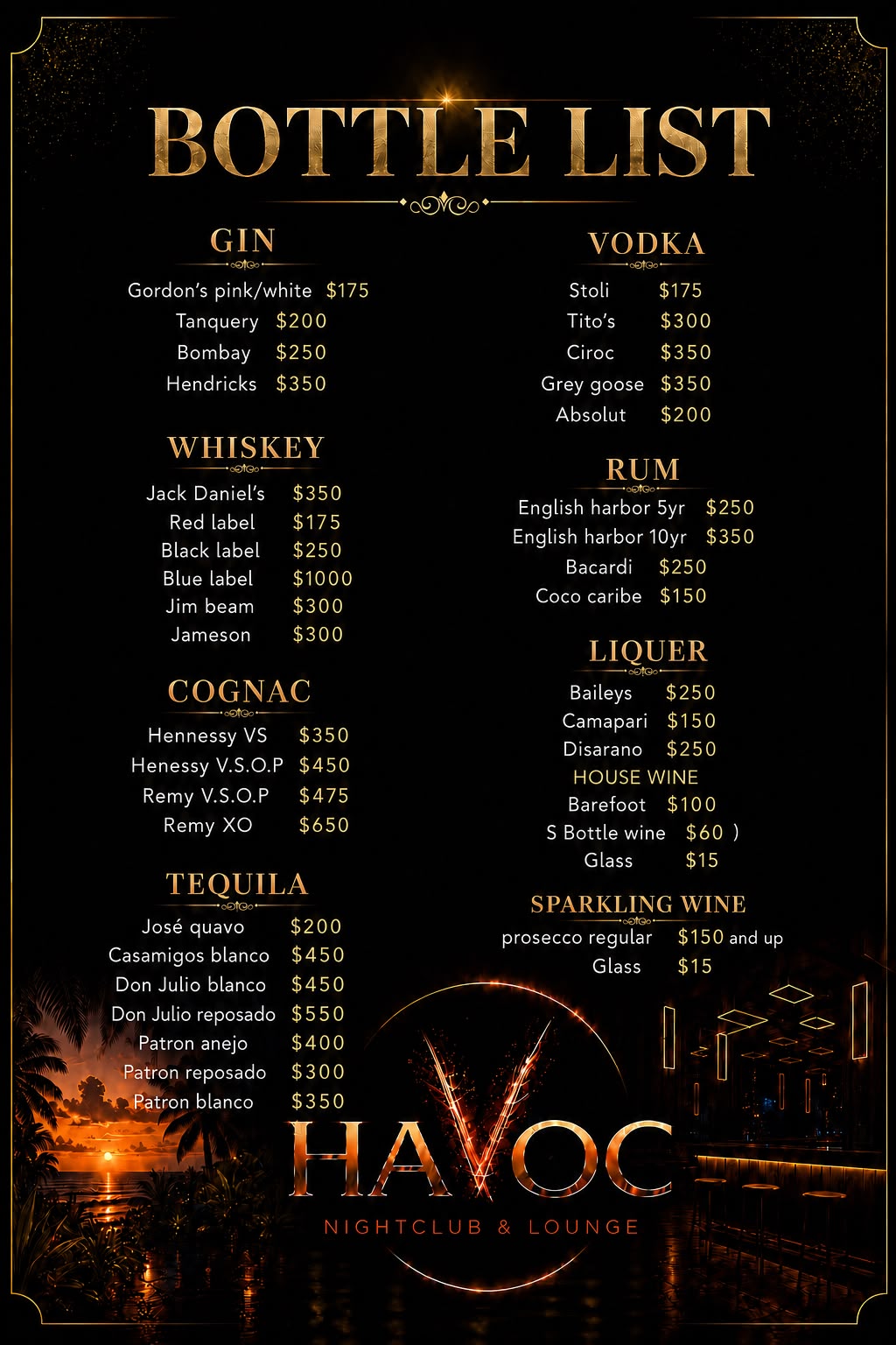 bottle list